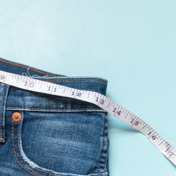 Madewell 9" High Rise Skinny Dark Wash Distressed Hole Jeans Size 27 - Picture 10 of 12